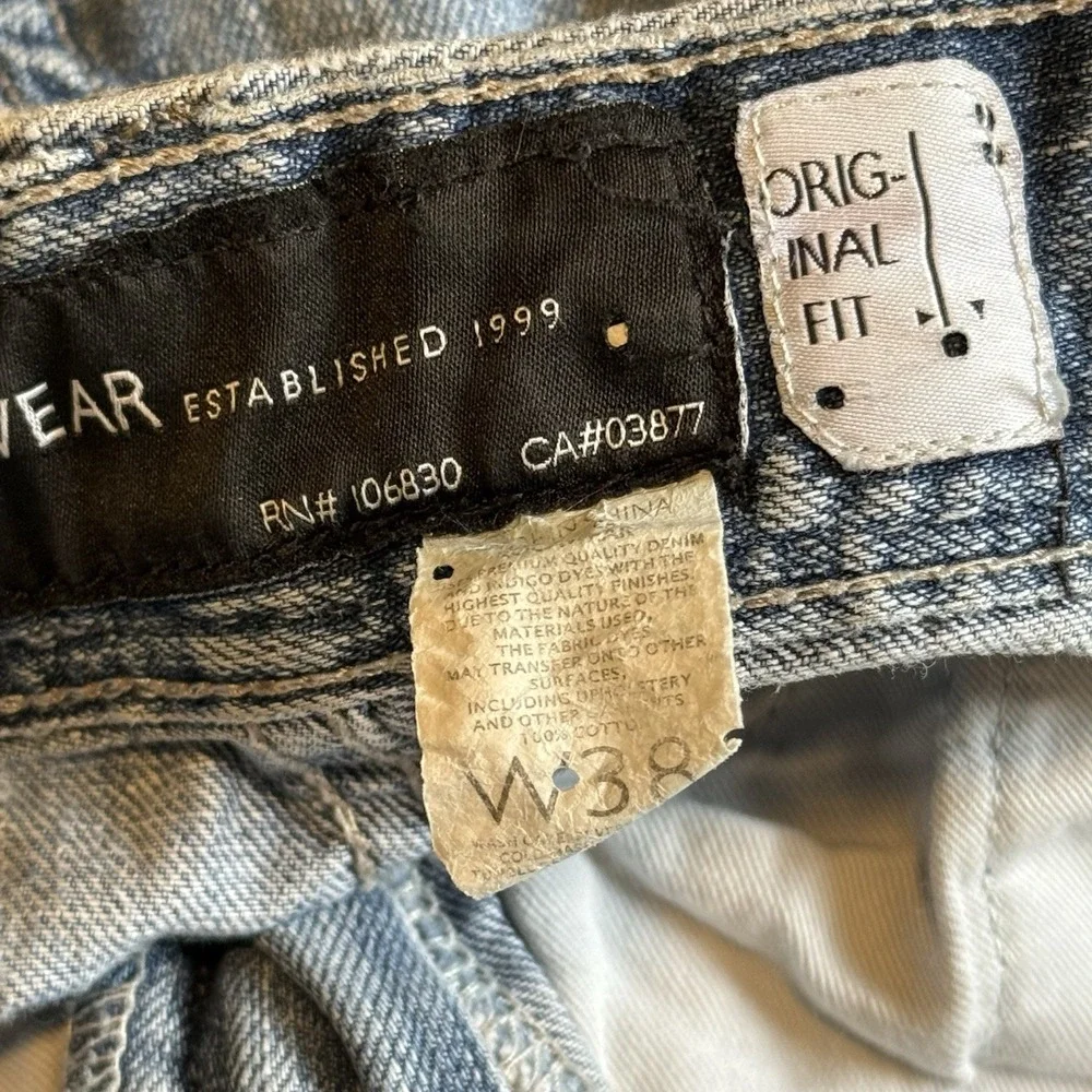 Rocawear Original Fit Jeans Mens 38 x30 Med Wash Baggy Denim Pocket Y2K‎ Hip Hop